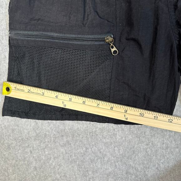 Timber Run Shorts Black Mens L Zip Pockets Elastic Waist Mesh Lined Sports VTG - Picture 10 of 11